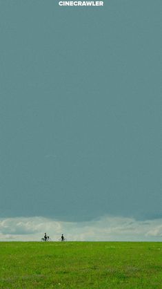 two people riding horses in a field under a blue sky with the words cinecrawler above them