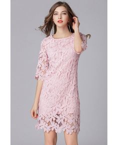 Get 10% off now! Buy L-5XL Beautiful Pink Lace Plus Size Party Dress at cheap price online. Free stable shipping and pro custom service since 2009. Plus Size Party Dress, Plus Size Party, Best Wedding Guest Dresses, Pink Party Dresses, Pink Summer Dress, Plus Size Party Dresses, Short Party Dress, Shift Dresses, Lace Shift Dress