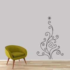 a wall decal with a christmas tree on it