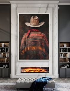 Caballero - ISHQYBUSINESS Mexican Cowboy Art, Mexican Home Decor Modern, Tex Mex Restaurant, Mexican Room, Sedona Home, Western Living Room Decor, Western Living Room, Mexican Wall Art, Mexican Culture Art