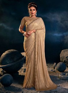 Beige Golden Zari Embroidered Festive Saree Reception Saree, Wedding Sarees Online, Party Sarees, Wedding Saree Indian, Net Saree, Designer Saree, Traditional Sarees, Party Wear Sarees, Bridal Saree