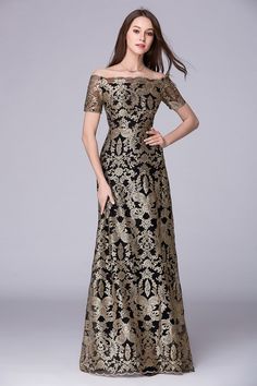 10% off now|Shop affordable elegant a-line off-the-shoulder embroidered floor-length evening dress online. Free Shipping and Custom-made. Pro since 2009. Luxury Off Shoulder Floor-length Formal Dress, Off Shoulder Elegant Long Black And Gold Dress, Luxury Floor-length Evening Dress For Wedding Guest, Luxury Floor-length Lace Dress For Romantic Evening, Luxury Floor-length Silk Mother Of The Bride Dress, Luxury A-line Lace Dress For Formal Occasions, Luxury Floor-length Maxi Dress For Wedding Guest, Luxury Floor-length Evening Dress For Garden Party, Luxury Maxi Length Evening Dress For Wedding