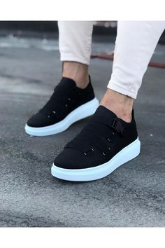 WG033  Black Men's High-Sole Shoes sneakers - STREET MODE ™ Black Breathable High-top Canvas Shoes, Modern Black Slip-on Sneakers For Light Sports, Functional Black High-top Sneakers With Vulcanized Sole, Black Low-top Slip-on Sneakers For Light Sports, High-top Slip-on Sneakers With Vulcanized Sole For Light Sports, High-top Sneakers With Studded Rubber Outsoles For Light Sports, High-top Sneakers With Studded Outsoles For Light Sports, Urban Black Slip-on Sneakers With Vulcanized Sole, Modern Black Running Shoes With Vulcanized Sole