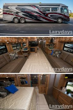 the interior and exterior of a recreational vehicle