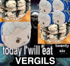 there is a teddy bear made out of baby's diapers with words today i will eat vergils