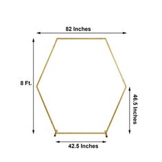 the height of a hexagonal frame with measurements for each side and bottom section