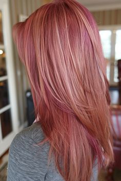 Cherry Blonde Hair Color, Cherry Blonde Hair, Peachy Hair Color, Cherry Blonde, October Hair, Pink Blonde Hair, 2023 Hair, Fall Hairstyles