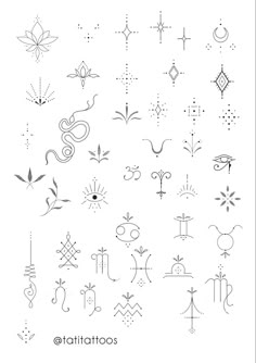 an image of tattoos drawn in black and white