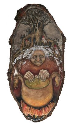 a drawing of an old man holding a bowl