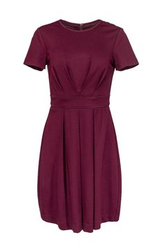 Current Boutique-Trina Turk - Burgundy Fit & Flare Dress Sz 4 Formal Fitted Burgundy Midi Dress, Burgundy A-line Midi Dress For Formal Occasions, Burgundy Fitted Midi Dress For Formal Occasions, Burgundy Knee-length Formal Dress, Fitted A-line Burgundy Midi Dress, Burgundy Fitted A-line Midi Dress, Fitted Burgundy Dress For Work, Burgundy Knee-length Midi Dress For Work, Burgundy Knee-length Workwear Midi Dress