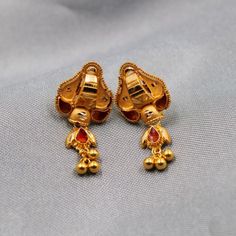 Gold Hand Set Cluster Earrings, Traditional Pierced Pearl Drop Earrings, Traditional Yellow Gold Plated Pearl Earrings, Traditional Gold-plated Yellow Gold Pearl Earrings, Traditional Yellow Gold-plated Pearl Earrings, Classic 22k Gold Hallmarked Earrings, Classic Hallmarked 22k Gold Earrings, Traditional Yellow Gold Pendant Earrings, Traditional 22k Gold Jewelry