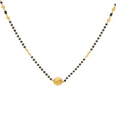 Embrace tradition with this lovely 22k gold Mangalsutra chain from Virani Jewelers.This elegant piece of Indian bridal jewelry signifies marital commitment and is simply crafted to reflect its cultural importance. The combination of gold and black beads creates a timeless design. This gold Mangalsutra chain for women is a charming accessory that adds a touch of heritage and grace to any ensemble, making it perfect for weddings and special occasions.Features• 22k yellow gold• Black beads• Hook cl Gold Black Beads, Mangalsutra Chain, Indian Bridal Jewelry, Gold Mangalsutra, Chain For Women, Bridal Jewellery Indian, 22k Gold, Indian Bridal, Black Beads