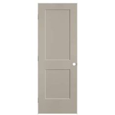 the interior door is painted light gray