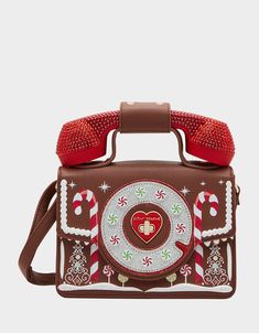 KITSCH GINGERBREAD PHONE BAG BROWN Aesthetic Purses, 2025 Wishlist, Funky Purses, Betsy Johnson Bags, Mary Frances Bags, Funny Bags, 2024 Wishlist, Mary Frances, Retro Phone