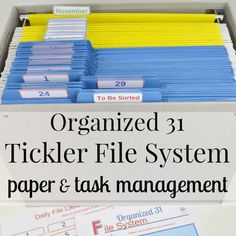 organized 31 tickler file system paper & task management