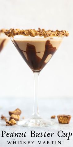 a martini glass filled with peanut butter cup