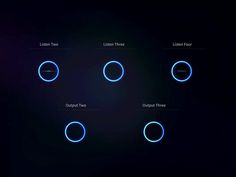 four circles are shown in the dark with blue lights