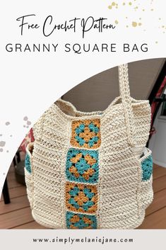 a crocheted granny bag with the words granny granny granny granny granny granny granny granny granny