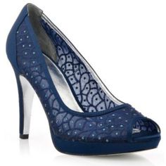 Nwot. Box Not Included. Size: 9m Color: Navy Richly Embroidered And Dotted With Sparkling Rhinestones, The Elegant Sheer Mesh Foxy Pumps From Adrianna Papell Are Utterly Gorgeous. A Small Platform Balances Out Their Towering Heel. Almond Peep-Toe Pumps Mesh Sides And Toe With Stitch Pattern And Rhinestone Embellishments; Metallic Finish Padded Sock For Comfort 4" Covered Heel; 1/2" Covered Platform Blue Open Toe Fabric Heels, Blue Fabric High Heels, Blue Fabric Open Toe Heels, Silver Rhinestone Heels, Elegant Blue Peep Toe Heels, Blue Wedge Heel Sandals With 4-inch Heel, Blue 4-inch Wedge Heels, Black Satin Heels, Lace Wedges