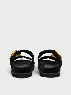 Black Gabine Velvet Buckle Sandals Classic Summer Style, Charles Keith, Buckle Sandals, Black Textures, Dark Black, Black Sandals, Summer Style, Lush, Summer Fashion