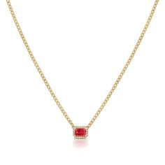 Adorn your neckline with the luxurious elegance of our Ruby Designer Links Necklace, meticulously crafted in radiant 14K gold. This exquisite piece features a series of designer links adorned with fiery rubies and sparkling diamonds, totaling 0.73 carats, creating a captivating symphony of color and brilliance. Diamond Necklace made in 14K Yellow/White/Rose Gold Luxury Ruby Diamond Necklace With Diamond Accents, Luxury Ruby Diamond Necklace With Accents, Luxury Ruby Necklaces With Diamond Accents, Luxury Ruby Necklace With Diamond Accents, Gold Ruby Jewelry With Pave Setting, Red Ruby Necklace With Diamond Accents, Red Ruby Necklaces With Diamond Accents, Luxury Red Ruby Diamond Necklace, Elegant Red Necklace With Single Cut Diamonds