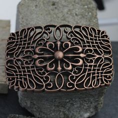 Length: 90 mm Width: 60 mm Weight: 90 gr. Color: Antique Copper Elegant Handmade Belt Buckles As Gifts, Boho Belt, Leather Belt Buckle, Italian Model, Boho Belts, Flower Ornaments, Suspender Belt, Copper Plated, Antique Copper