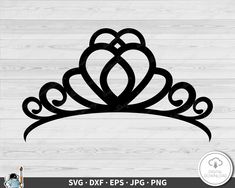 the svg princess crown is shown on a wooden background