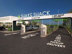 an artist's rendering of the entrance to shake shack