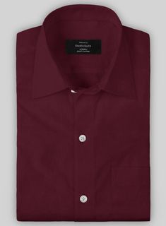 Looking for a shirt that makes a statement but doesn't scream for attention? Our Giza Burgundy Cotton Shirt is the perfect blend of elegance and style. Crafted using virgin cotton, this shirt features a burgundy tone with a solid texture adding a unique touch to the classic shirt style.  It is perfect for those who want to make a subtle yet striking fashion statement. 
 
 Made according to your measurements for the special you. 
 
Pamper yourself, get this shirt made exclusively for you now! Burgundy Cotton Shirt For Fall, Burgundy Shirt For Fall Workwear, Fitted Burgundy Shirt For Fall, Formal Cotton Shirt For Fall, Fall Burgundy Shirt For Work, Semi-formal Cotton Dress Shirt For Fall, Fall Semi-formal Cotton Dress Shirt, Semi-formal Cotton Top With Spread Collar, Red Cotton Dress Shirt For Business