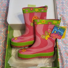 New With Tags Size 11 Super Cute & Fun!! Smoke And Pet-Free Home Pink Non-slip Rain Boots With Round Toe, Pink Waterproof Rain Boots With Round Toe, Cute Round Toe Boots For Playtime, Pink Waterproof Spring Boots, Pink Non-slip Boots With Round Toe, Playful Non-slip Boots With Round Toe, Pink Playful Boots With Round Toe, Playful Pink Boots With Round Toe, Playful Pink Round Toe Boots