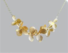 Orchids Flower GOLD Necklaces for Women, Flowers Jewelry gift for her Birthday Gifts for wife Gift for mom Personalized gifts for her Birthday Gifts For Wife, Gold Bra, Orchid Jewelry, Orchid Earrings, Flowers Jewelry, Gold Statement Necklace, Best Gifts For Her, Gift For Her Birthday, Mom Jewelry