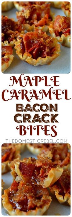 Maple Caramel Bacon Crack Bites: bite-sized morsels of heaven filled with crispy, smoky bacon, sweet brown sugar and sticky, syrupy maple syrup. Only four easy ingredients and it makes a TON. Easily doubled or tripled! A must-make!