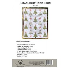 the starlight tree farm quilt pattern is shown