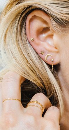 Moon and star earrings Skirt Diy, Minimalist Studs, Ear Cuffs, Delicate Jewelry