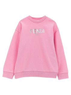 KIDS Cotton, crewneck sweatshirt with logo print. Composition: 100% cotton | Fendi Logo Sweatshirt Boys | FW23/24 Life In Pink, Msgm Kids, Fendi Logo, Logo Sweatshirt, Girl Things, Kids Logo, Everything Pink, Cotton Logo, Hoodie Girl