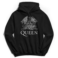 Fans of the 70s rock band Queen will love this iconic logo hoodie. Fans of the 70s rock band Queen will love this iconic logo hoodie. Hooded with drawstring Kangaroo pocket Long sleevesFABRIC & CARE Cotton Machine wash Imported Size: XXL. Color: Black. Gender: male. Age Group: adult. Pattern: Graphic. Material: Cotton Blend. Black Band Merch Hoodie For Concerts, Fall Band Merch Hoodie With Drawstring Hood, Fall Band Merch Hoodie With Letter Print, Fall Concert Hoodie With Letter Print, Fall Hoodie With Letter Print Band Merch, Punk Hooded Hoodie For Concerts, Punk Style Hooded Hoodie For Concert, Hooded Graphic Print Sweatshirt For Concerts, Concert Graphic Print Hoodie Sweatshirt