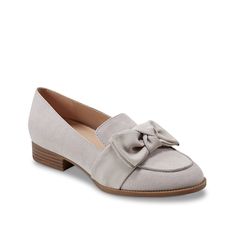 Bandolino-Lindio Loafer The Lindio loafer from Bandolino adds charm to tailored looks with its bow accent and patent shine. This slip-on features a low block heel and cut-away lip for classic appeal. Elegant Pointed Toe Loafers With Bow, Flat Heel Loafers With Bow For Workwear, Slip-on Office Flats With Bow, Bow Slip-on Flats For Office, Office Slip-on Flats With Bow, Office Bow Flats Slip-on, Elegant Bow Loafers For Work, Spring Formal Loafers With Bow Detail, Spring Formal Loafers With Bow