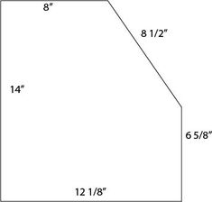 an area with the height and width of a rectangular object, including two sides that are not