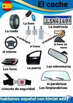 the spanish language poster shows different types of cars