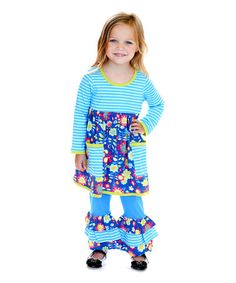 Love this Blue & Yellow Weekend Floral Dress & Pants - Infant, Toddler & Girls by Jelly the Pug on #zulily! #zulilyfinds The Pug, Winter Girls, Toddler Girls, Pug, Blue Yellow, Dress Pants, Floral Dress, Toddler Girl, Baby Toddler