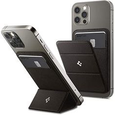 an iphone case with a credit card slot attached to it