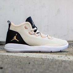 Jordan Big Kids Jordan Reveal Premium HC (GS) (pearl white / black / white / metallic gold) Dynamic White Mesh Basketball Shoes, Fade-resistant White Jordan Sports Shoes, White Fade-resistant Jordan Shoes For Light Sports, Gold Basketball Shoes With Boost Midsole For Sports, Gold Basketball Shoes With Boost Midsole, White Jordan Shoes For Training, White Breathable Jordan Shoes For Training, Breathable Jordan Shoes With White Sole For Sports, Breathable Jordan Shoes For Sports With White Sole