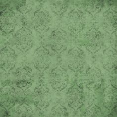 an old green wallpaper with swirls and scrolls on it's edges, as well as the background