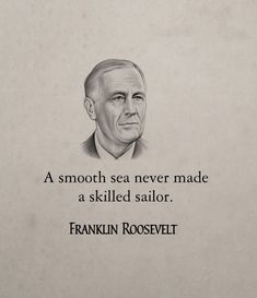 a drawing of franklin roosevelt with a quote on it