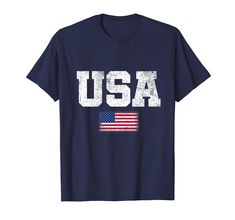 PRICES MAY VARY. Lightweight, Classic fit, Double-needle sleeve and bottom hem Usa Tee, Distressed T Shirt, American Flag Tshirt, Usa Patriotic, Usa Shirt, Vintage Usa, Us Flag, Athletic Fashion, July 4th