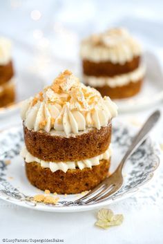 a piece of cake on a plate with a fork