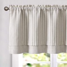 PRICES MAY VARY. Linen Valance for Windows: Elevate your home decor with our Linen Valance Curtain. The valance measures 50 inches in width and 18 inches in length, with a 2-inch rod pocket that fits rods up to 1 1/5" in diameter. Simple pleats on the rod pocket add an elegant look. Striped Valance Window Treatments: Features classic ticking stripe print chic design that reveals the fashionable elements and makes for ideal striped valance window treatments, visually giving a touch of simplicity Farmhouse Valances, Linen Valance, Country Valances, Farmhouse Valance, Valances For Living Room, Linen Valances, Window Toppers, Cafe Curtain Rods, Small Window Curtains