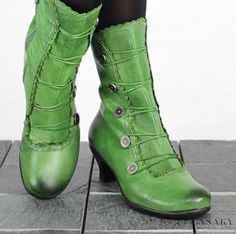 Lasaky - Lovely Lady's Shoe Box Boots With Heel, Popular Boots, Comfy Boot, Leather Boots Heels, Low Boots, Zipper Boots, Leather Boots Women, Green Lace, Mid Calf Boots