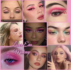 Taylor Inspired Makeup, Hairstyles For Lover Era, Taylor Swift Lover Eyeshadow, Lover Taylor Swift Inspired Makeup, Concert Makeup Taylor Swift, Taylor Swift Lover Makeup Heart, Taylor Swift Album Makeup, Taylor Swift Speak Now Inspired Makeup, Taylor Swift Eyeshadow Looks