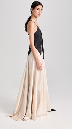 Rosie Assoulin V Gown | Shopbop Puff Sleeve Gown, Rosie Assoulin, Us Virgin Islands, Silk Gown, Pink Maxi Dress, Maxi Dress Blue, Silk Crepe, Black Fabric, Spring Summer Fashion